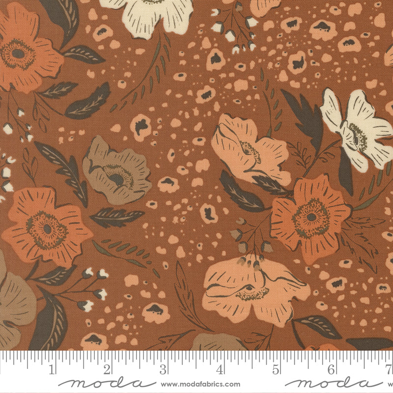 Wellspring Dark Clay Flora Flourish Yardage by Fancy That Design House for Moda Fabrics