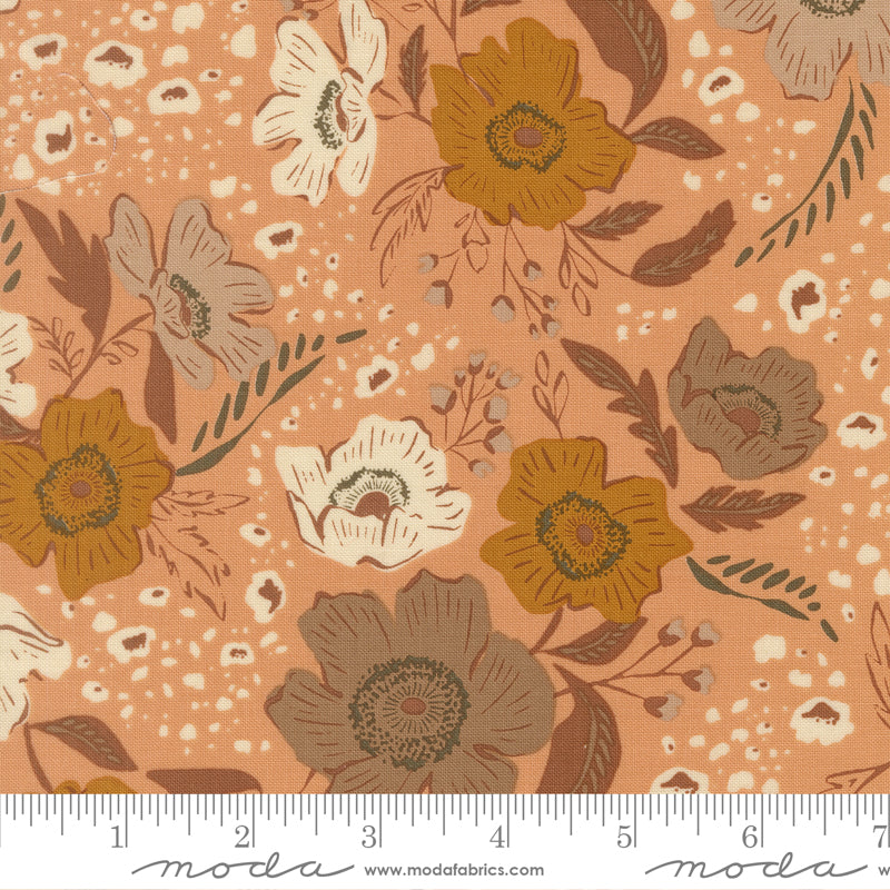 Wellspring Coral Seashell Flora Flourish Yardage by Fancy That Design House for Moda Fabrics