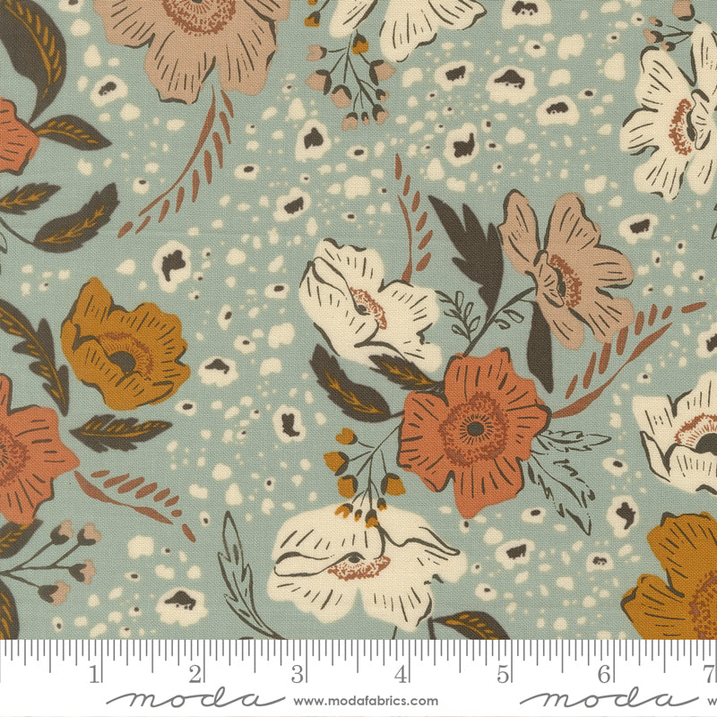 Wellspring Storm Flora Flourish Yardage by Fancy That Design House for Moda Fabrics