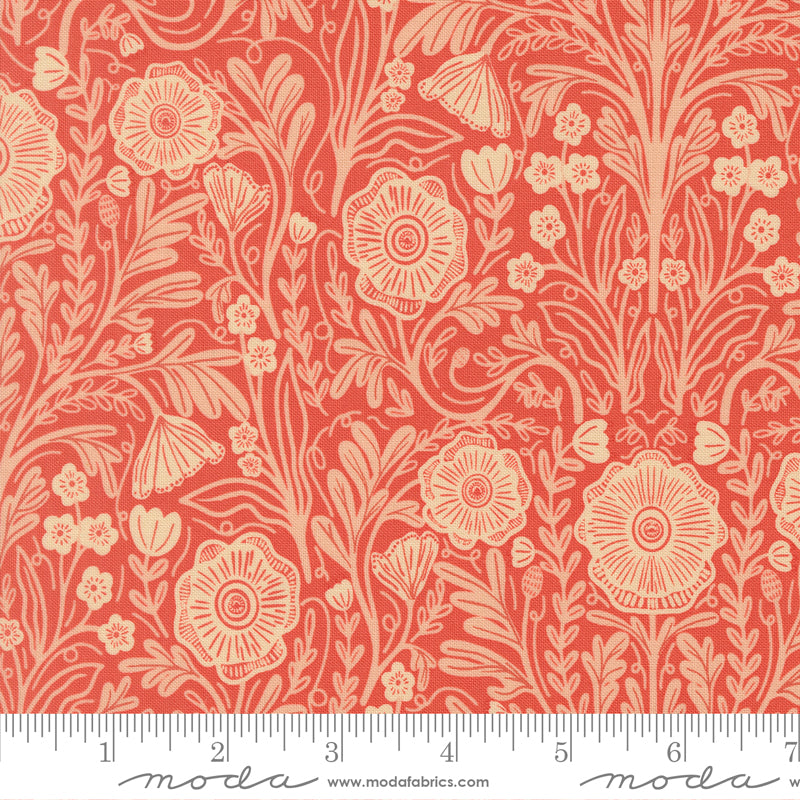 The Henhouse Tomato Poppy Yardage by Gingiber for Moda Fabrics