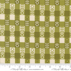 The Henhouse Grass Flower Plaid Yardage by Gingiber for Moda Fabrics