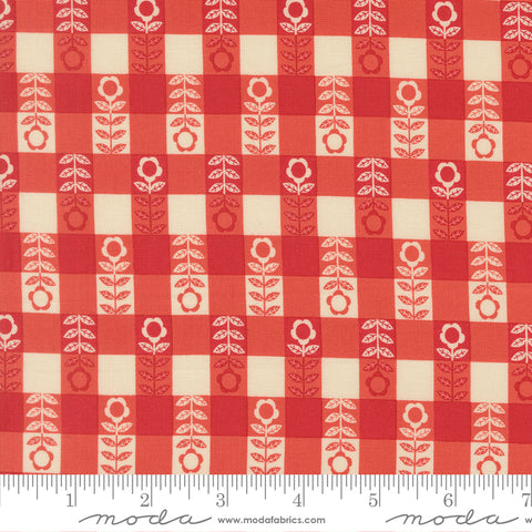 The Henhouse Barn Flower Plaid Yardage by Gingiber for Moda Fabrics