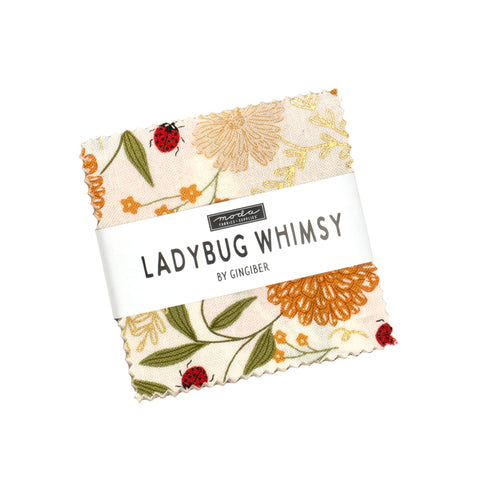 PREORDER Ladybug Whimsy Mini Charm by Gingiber for Moda Fabrics
