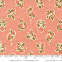 Ladybug Whimsy Zinnia Apple Blossom Metallic Yardage by Gingiber for Moda Fabrics