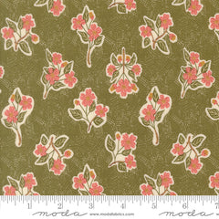 Ladybug Whimsy Grass Apple Blossom Metallic Yardage by Gingiber for Moda Fabrics
