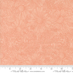 Ladybug Whimsy Pretty Pink Pen Ink Flowers Yardage by Gingiber for Moda Fabrics