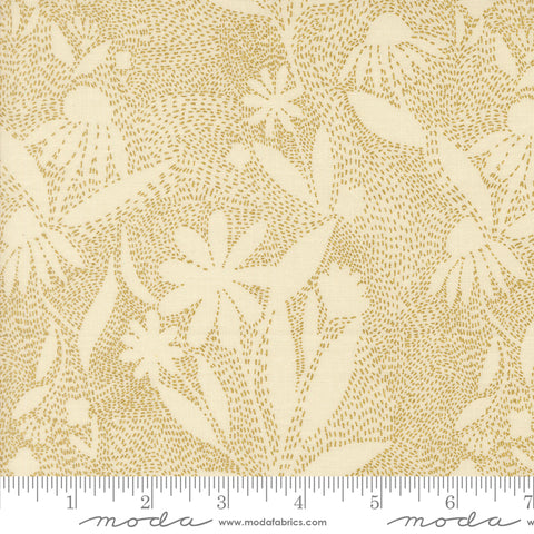 Ladybug Whimsy Eggshell Outlines Metallic Yardage by Gingiber for Moda Fabrics