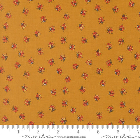 Ladybug Whimsy Golden Little Ladybugs Metallic Yardage by Gingiber for Moda Fabrics
