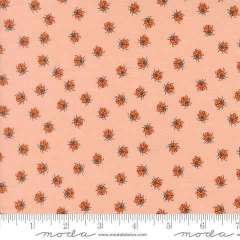 Ladybug Whimsy Pretty Pink Little Ladybugs Metallic Yardage by Gingiber for Moda Fabrics