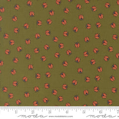Ladybug Whimsy Grass Little Ladybugs Metallic Yardage by Gingiber for Moda Fabrics