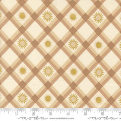 Ladybug Whimsy Natural Plaid Sunshine Metallic Yardage by Gingiber for Moda Fabrics