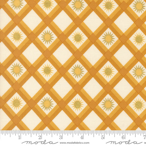 Ladybug Whimsy Golden Plaid Sunshine Metallic Yardage by Gingiber for Moda Fabrics