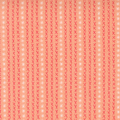 Dandi Duo Peach Cross Stitch Stripe Yardage by Robin Pickens for Moda Fabrics