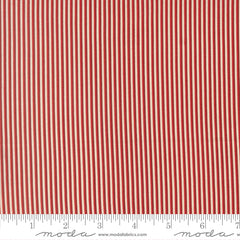 Joyful Gatherings II Cloud Crimson Peppermint Stripe Yardage by Primitive Gatherings for Moda Fabrics