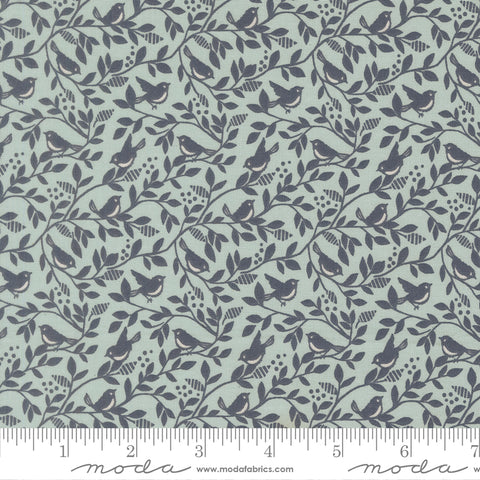 True Love Robins Egg Twilight Birds Of A Feather Yardage by Lella Boutique for Moda Fabrics