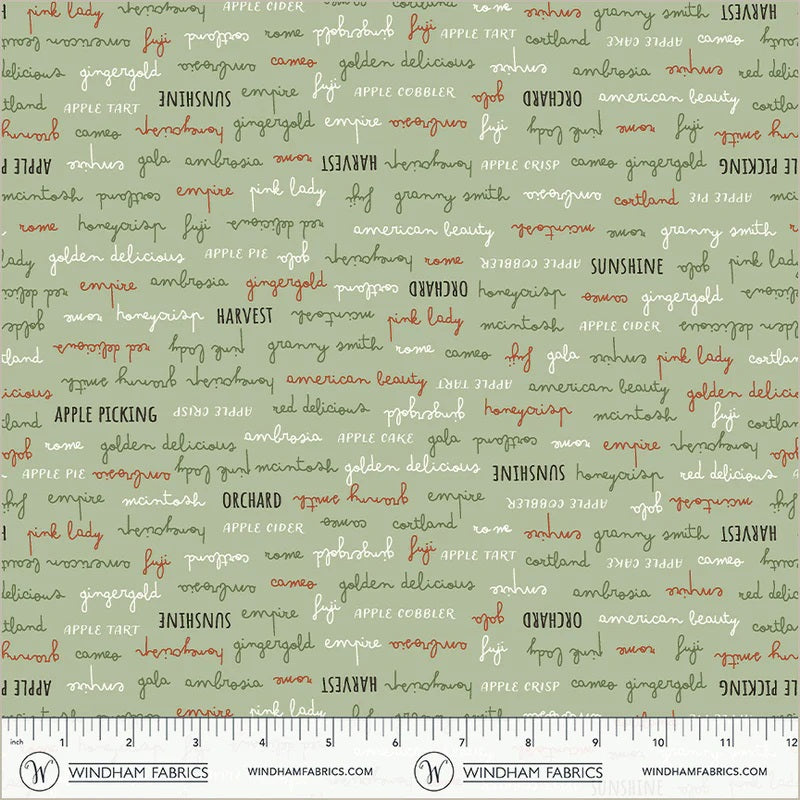 Honeycrisp Soft Sage Orchard Delights Yardage by Allison Harris for Windham Fabrics