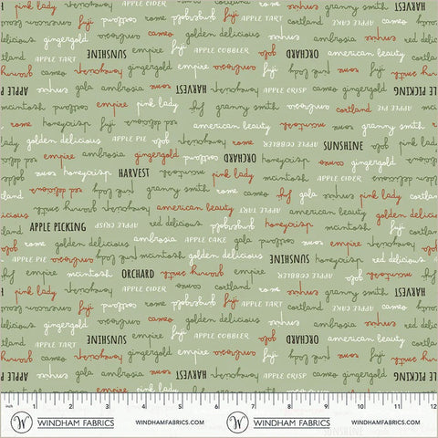 Honeycrisp Soft Sage Orchard Delights Yardage by Allison Harris for Windham Fabrics