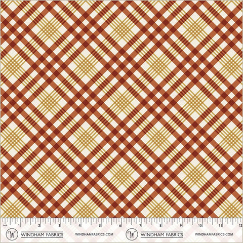 Honeycrisp Ivory Ruby Cozy Plaid Yardage by Allison Harris for Windham Fabrics
