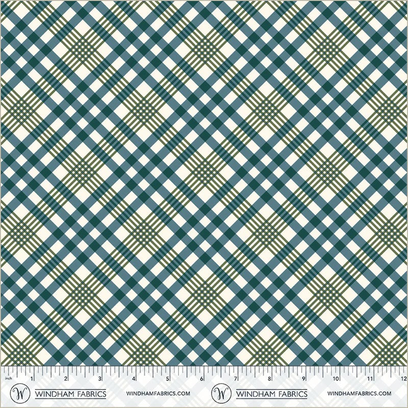 Honeycrisp Ivory Spruce Cozy Plaid Yardage by Allison Harris for Windham Fabrics
