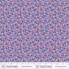 Folky Chicken Cobalt Mod Ditsy Yardage by Natalie Briscoe for Windham Fabrics