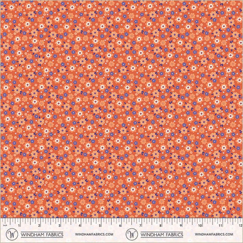 Folky Chicken Coral Mod Ditsy Yardage by Natalie Briscoe for Windham Fabrics