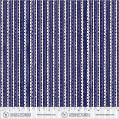 Folky Chicken Indigo Scallop Edge Yardage by Natalie Briscoe for Windham Fabrics