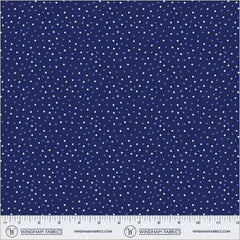 Folky Chicken Indigo Dottie Yardage by Natalie Briscoe for Windham Fabrics