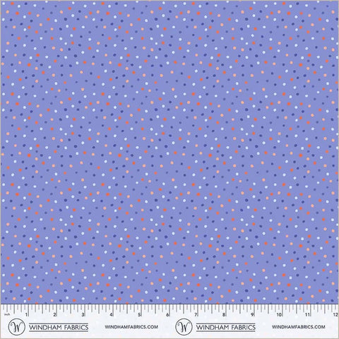 Folky Chicken Cobalt Dottie Yardage by Natalie Briscoe for Windham Fabrics