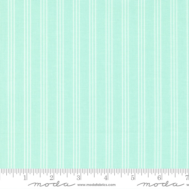 Lighthearted Aqua Stripe Yardage by Camille Roskelley for Moda Fabrics