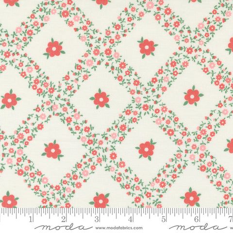 Rosemary Cottage Cream Strawberry Trellis Yardage by Camille Roskelley for Moda Fabrics