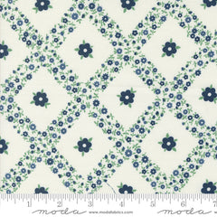 Rosemary Cottage Cream Navy Trellis Yardage by Camille Roskelley for Moda Fabrics