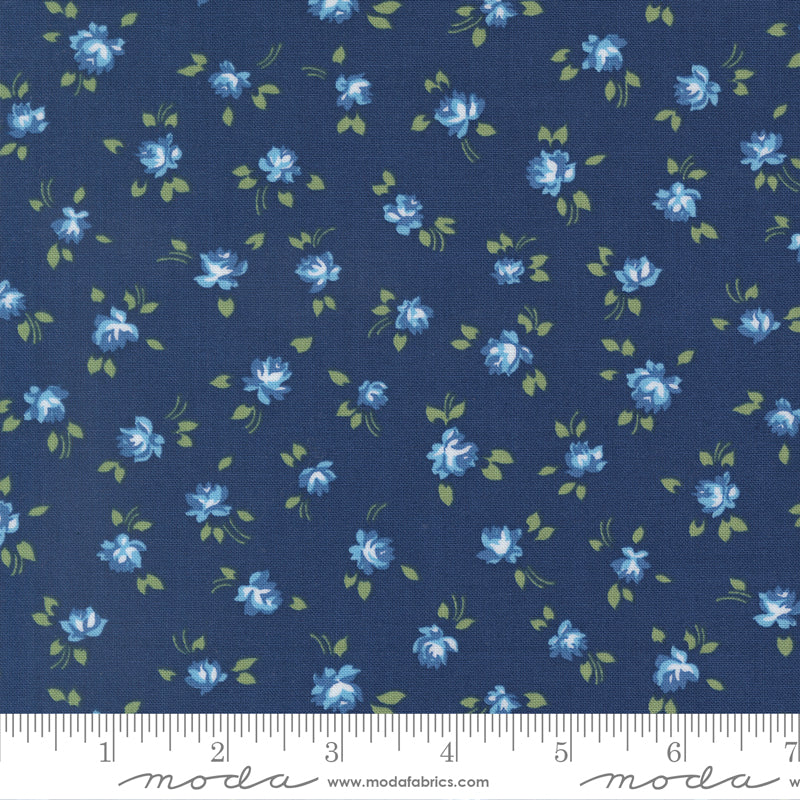 Blueprint Navy Grace Yardage by Camille Roskelley for Moda Fabrics