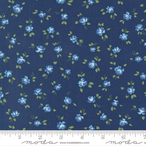 Blueprint Navy Grace Yardage by Camille Roskelley for Moda Fabrics