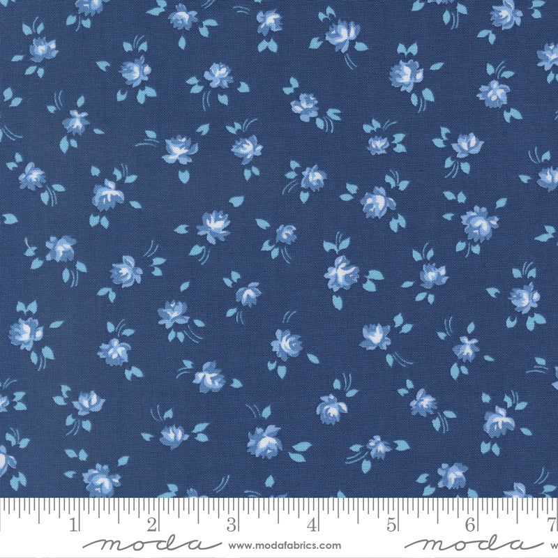 Blueprint Navy Tonal Grace Yardage by Camille Roskelley for Moda Fabrics