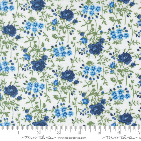 Blueprint White Multi Bloomsbury Yardage by Camille Roskelley for Moda Fabrics