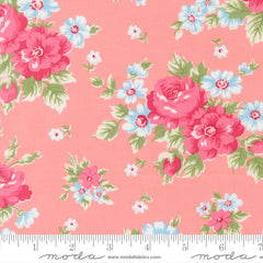 A Cat Named Stitch Blush Blooming Florals Yardage by Camille Roskelley for Moda Fabrics