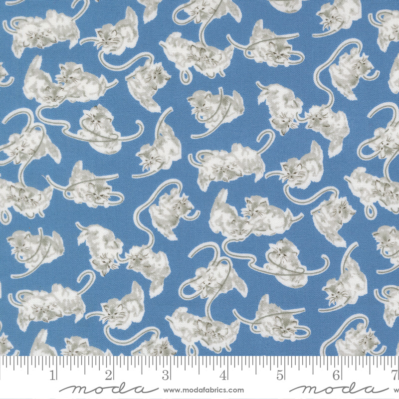 A Cat Named Stitch Blue Georgie Yardage by Camille Roskelley for Moda Fabrics