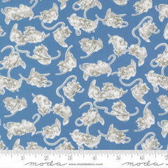 A Cat Named Stitch Blue Georgie Yardage by Camille Roskelley for Moda Fabrics