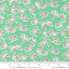 A Cat Named Stitch Green Georgie Yardage by Camille Roskelley for Moda Fabrics