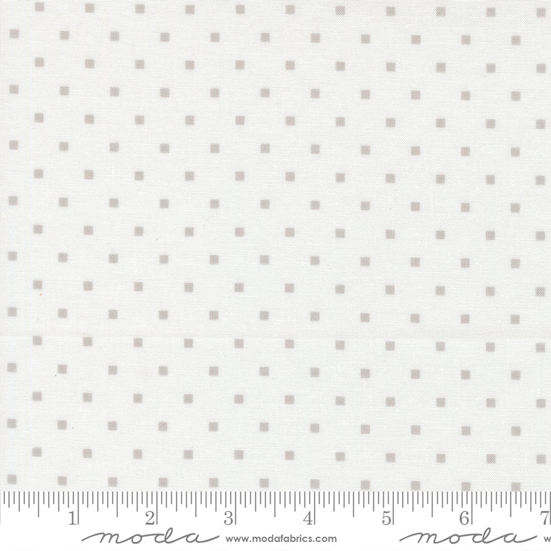 A Cat Named Stitch Cream Grey Cosmo Dot Yardage by Camille Roskelley for Moda Fabrics