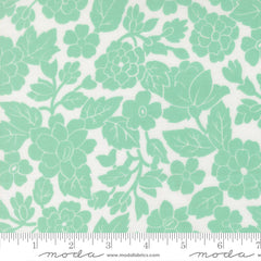 Bloomsberry White Aqua London Damask Yardage by Camille Roskelley for Moda Fabrics