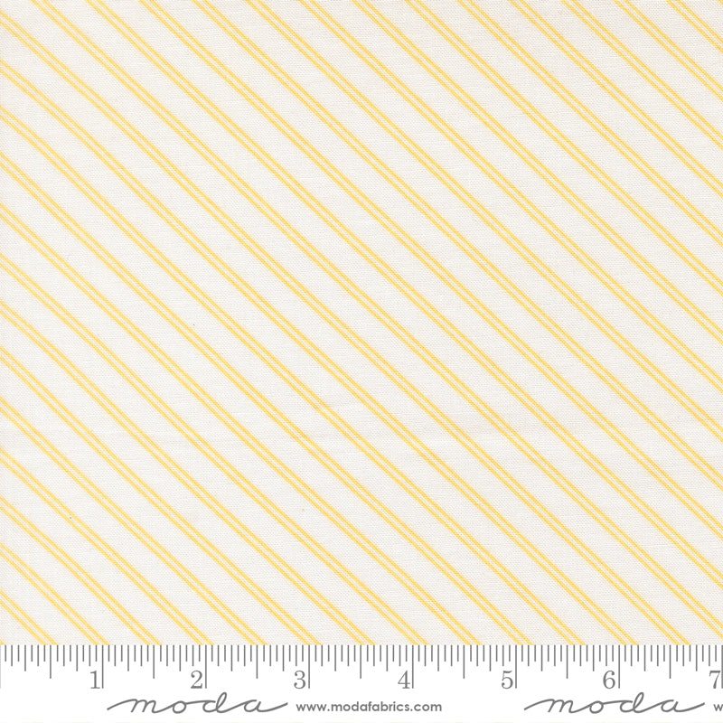 Bloomsberry White Buttermilk Stripe Yardage by Camille Roskelley for Moda Fabrics