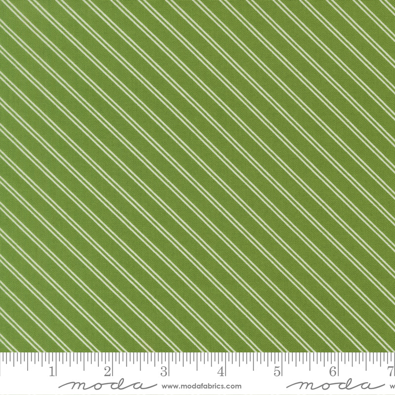Bloomsberry Green Stripe Yardage by Camille Roskelley for Moda Fabrics