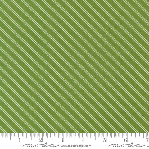 Bloomsberry Green Stripe Yardage by Camille Roskelley for Moda Fabrics