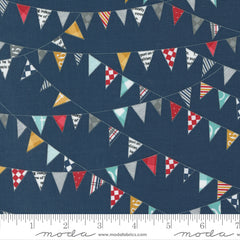 Vintage Navy Bunting Yardage by Sweetwater for Moda Fabrics