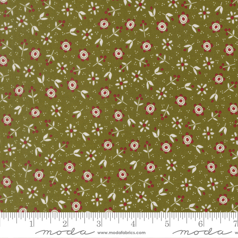 Chilly Pine Christmas Flowers Yardage by Sweetwater for Moda Fabrics