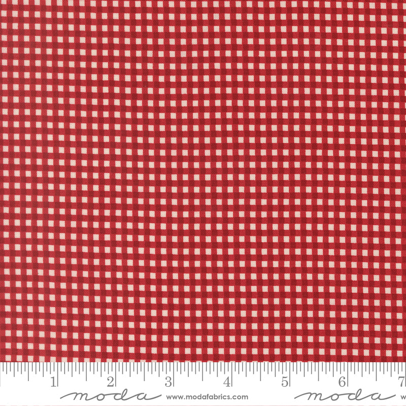 Chilly Red Gingham Yardage by Sweetwater for Moda Fabrics