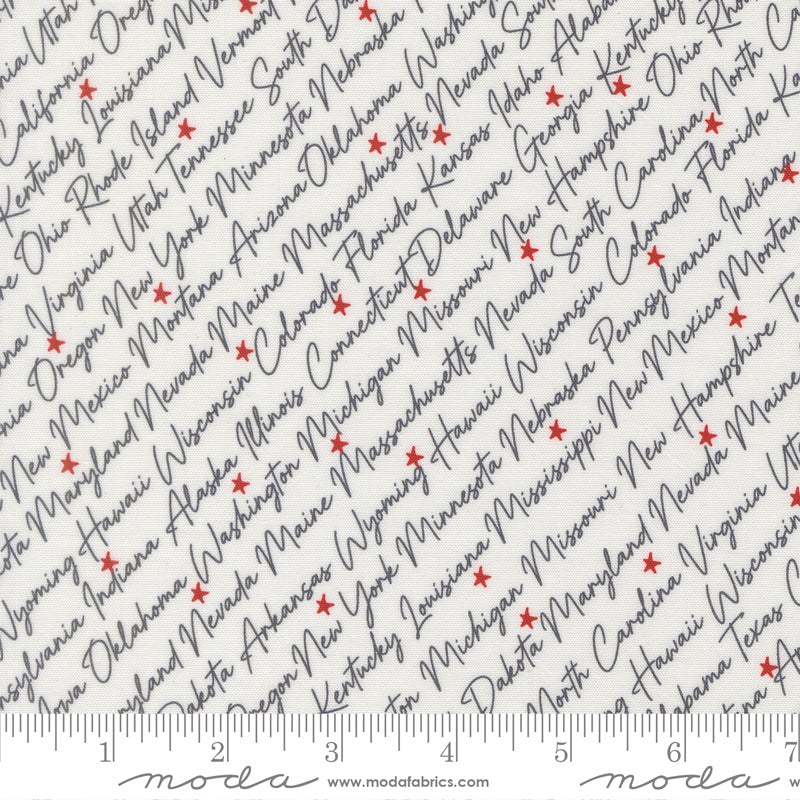 Independence Day Vanilla The States Yardage by Sweetwater for Moda Fabrics