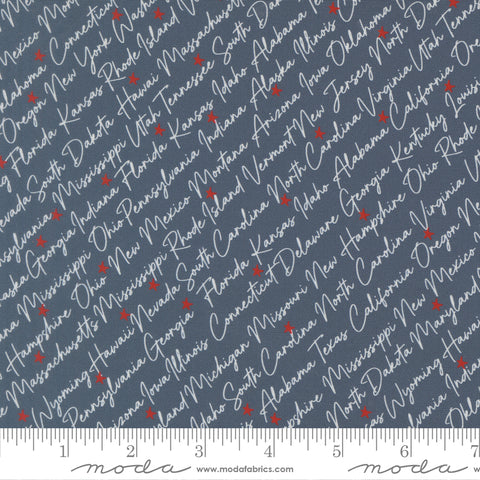 Independence Day Indigo The States Yardage by Sweetwater for Moda Fabrics