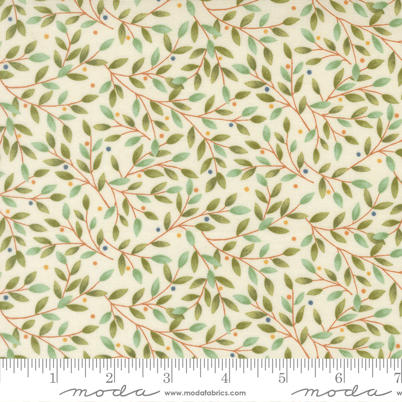 Family Tree Warm White Leaves & Branches Yardage by Deb Strain for Moda Fabrics